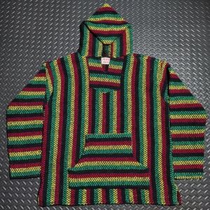 Gypsy Rose "Made from the Earth/Wear in Peace" Reggae Baja Pullover size XXL
